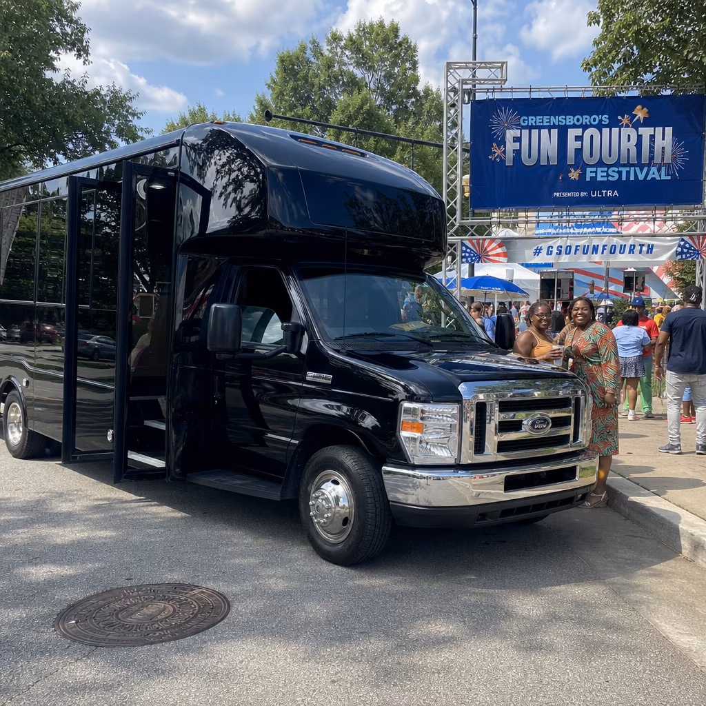 Rent a Bus to Greensboro's Fun Fourth Festival