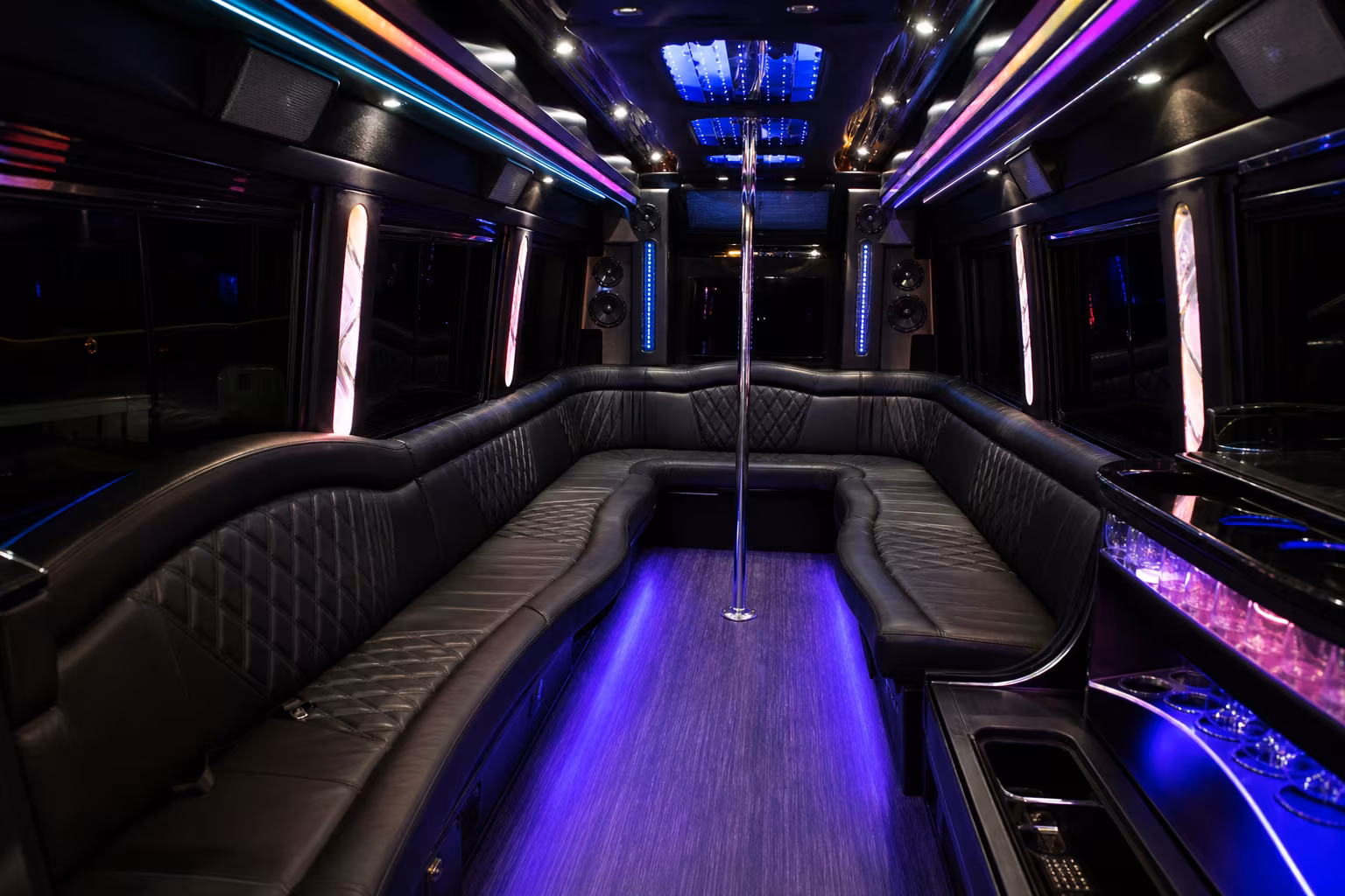 15 Passenger Party Bus Interior