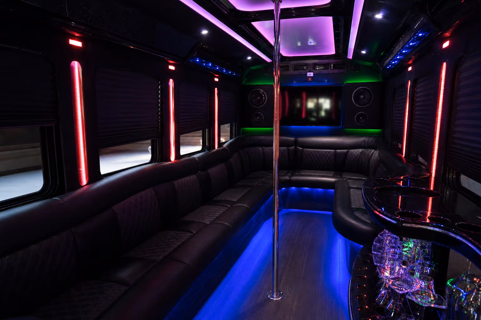 25 Passenger Party Bus Interior