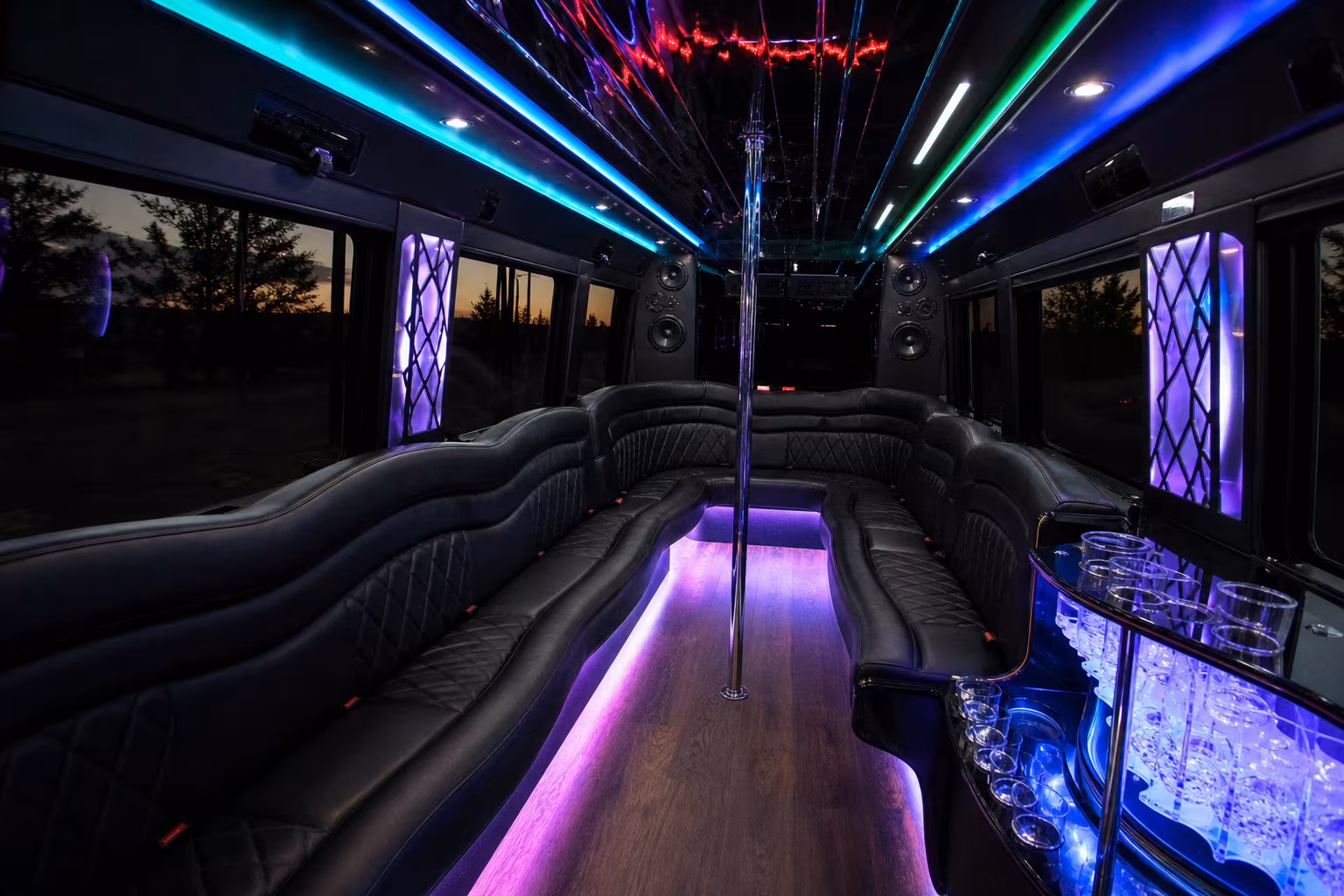 25 Passenger Party Bus Interior