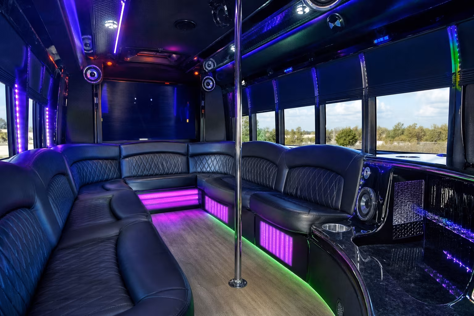 28 Passenger Party Bus Interior