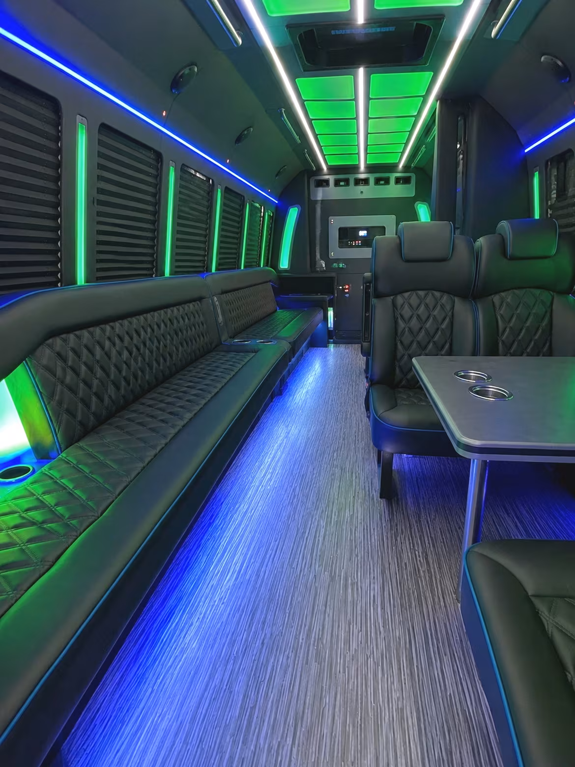 Greensboro Bachelor & Bachelorette Transportation party bus interior