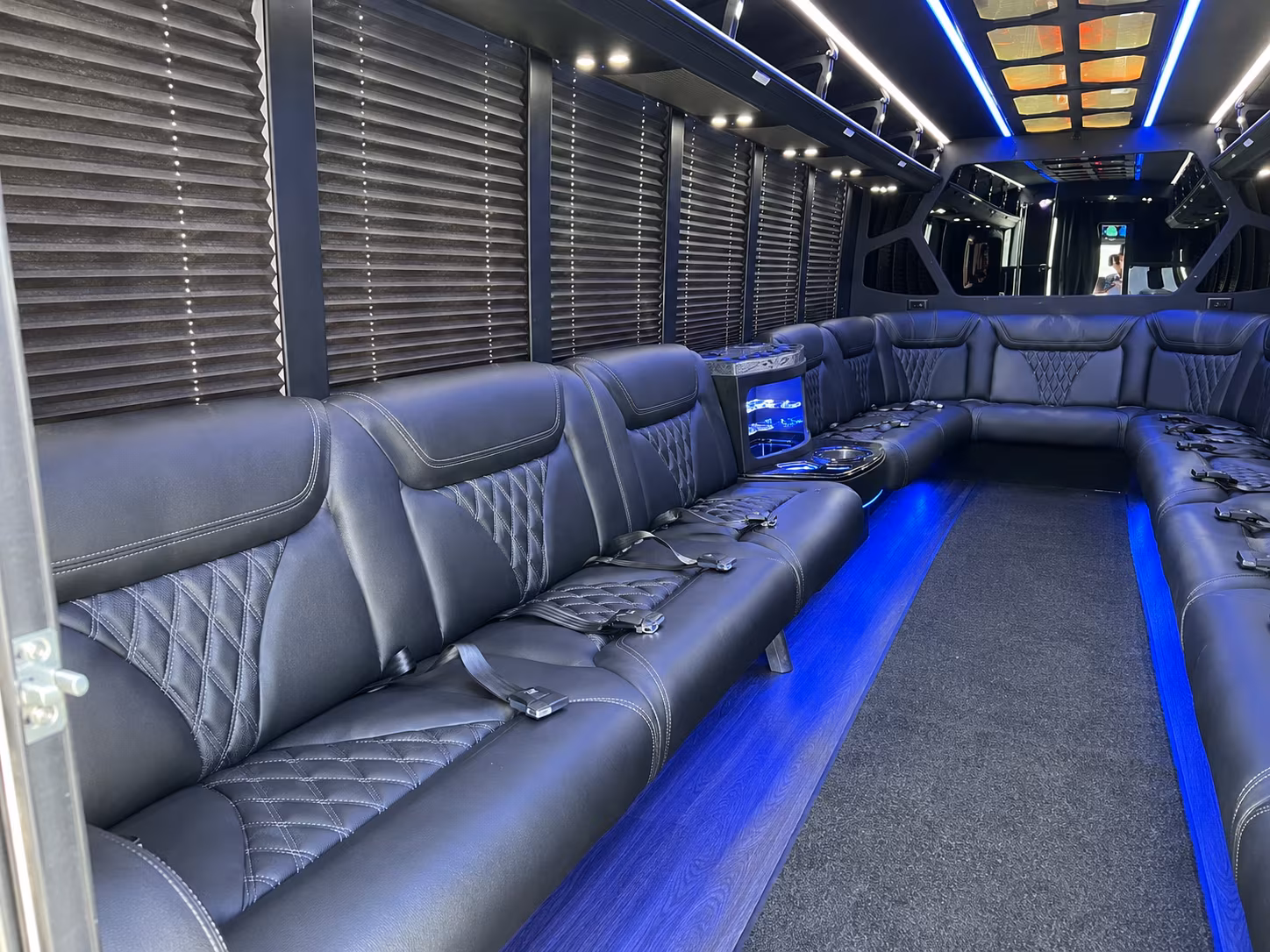Greensboro Birthday, Sweet 16, & Quinceañera Transportation party bus interior