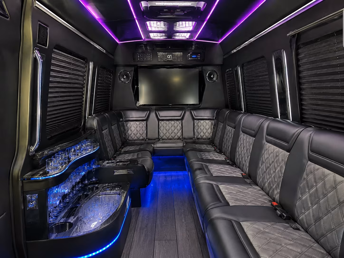 Greensboro School Event Transportation party bus exterior