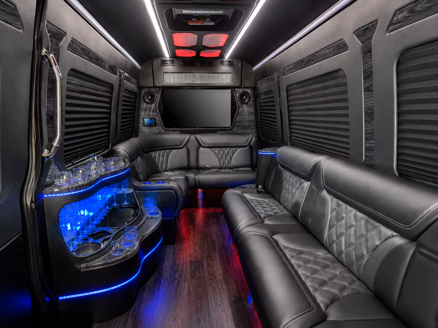 Greensboro School Event Transportation party bus exterior
