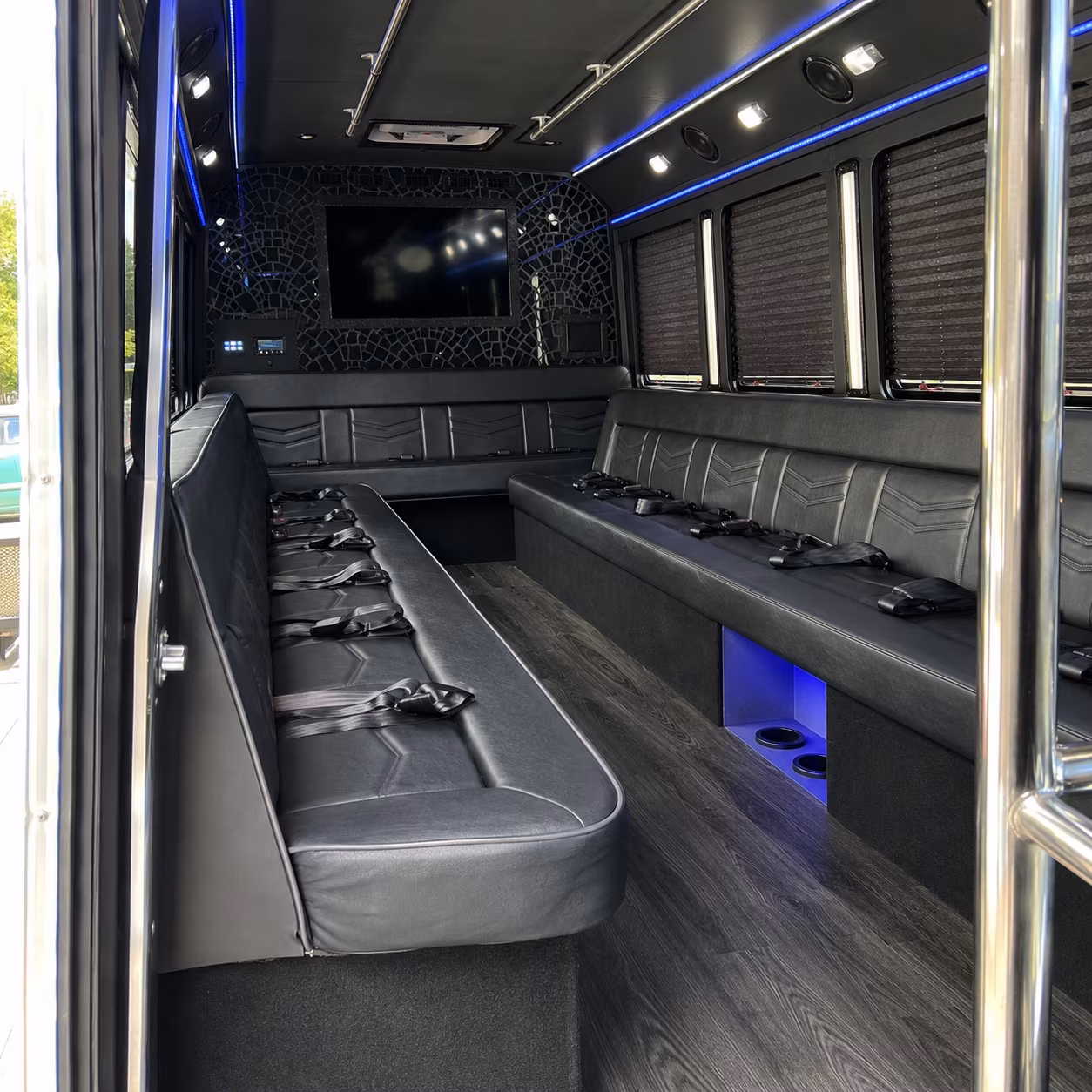 Greensboro Sporting Event Transportation party bus exterior