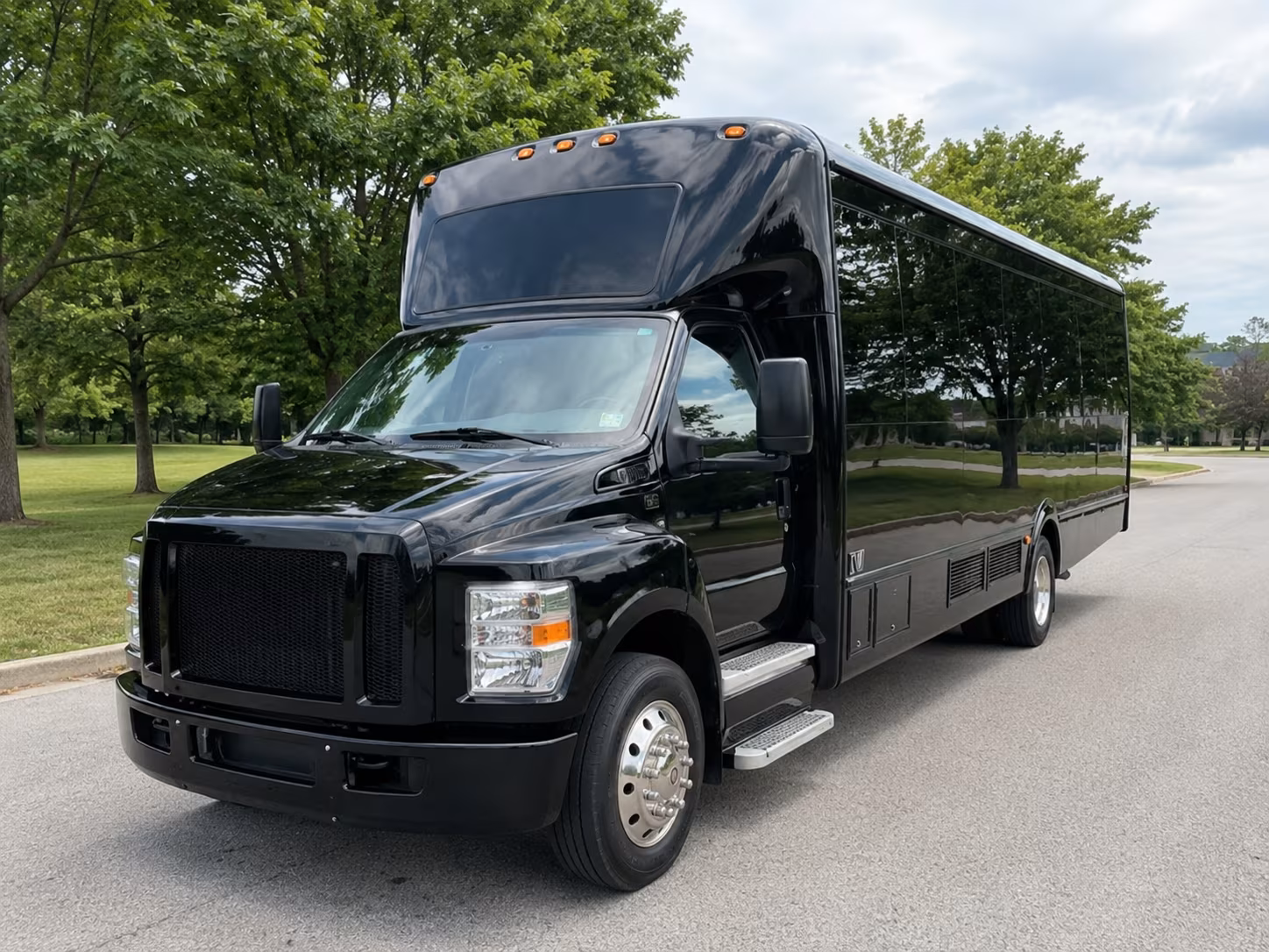 Greensboro Sporting Event Transportation party bus exterior
