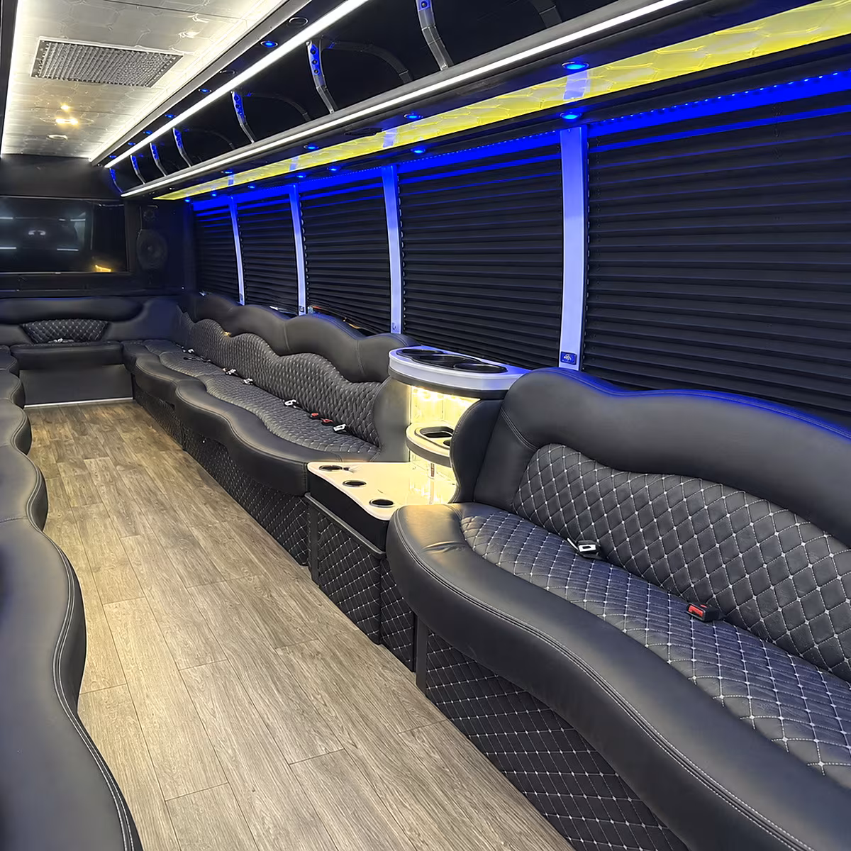 Greensboro Sporting Event Transportation party bus interior