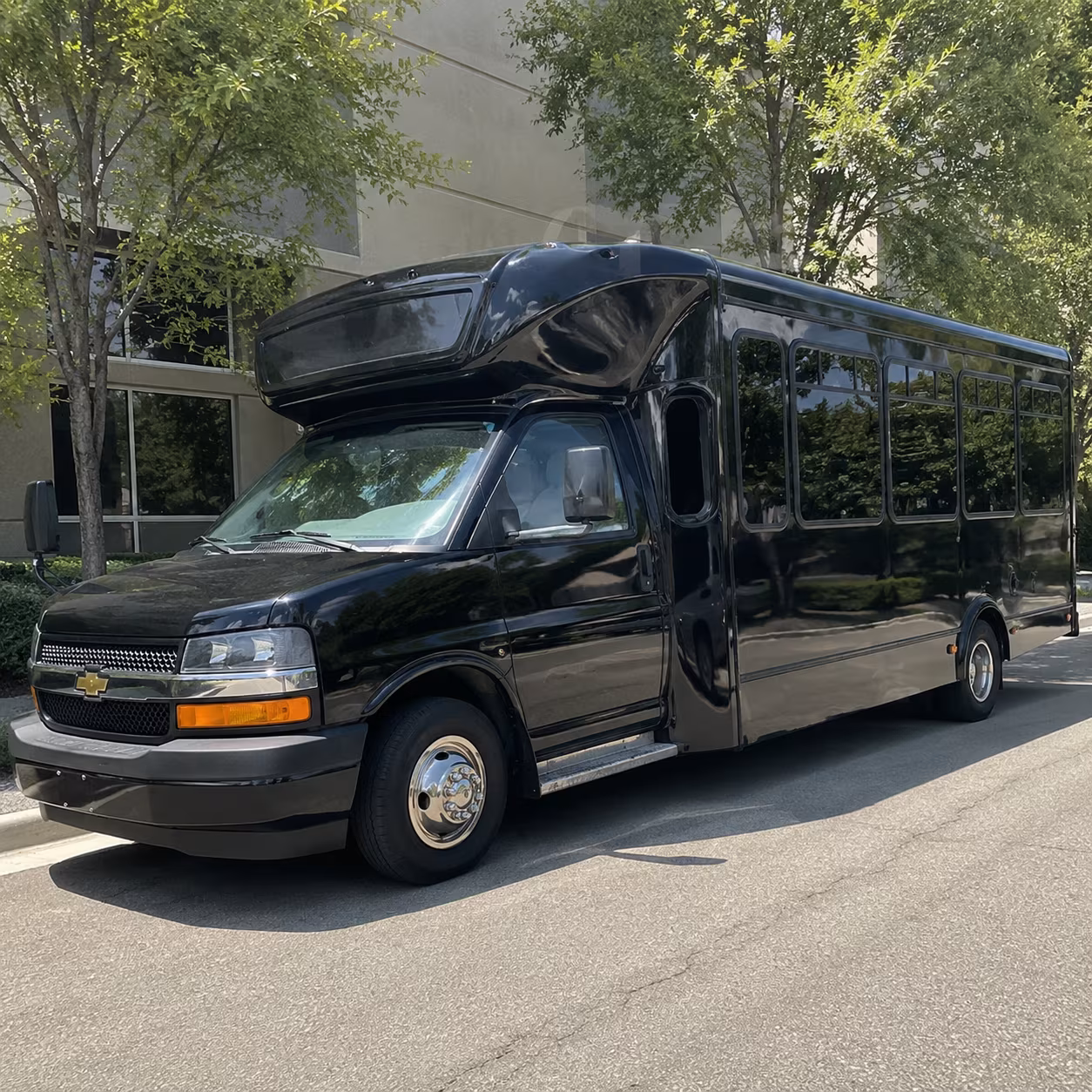 Greensboro Wedding Transportation party bus exterior