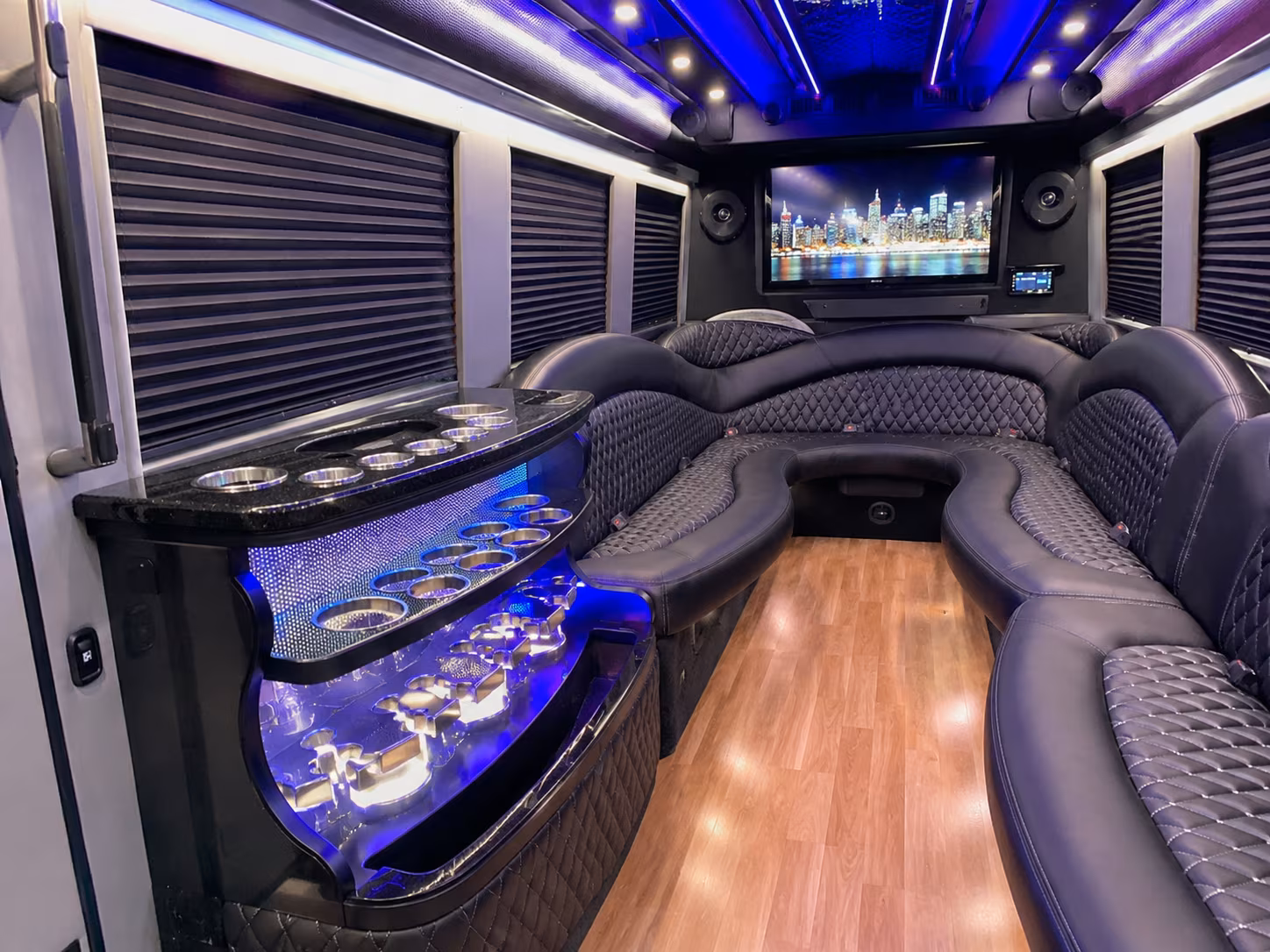 Greensboro Wedding Transportation party bus exterior