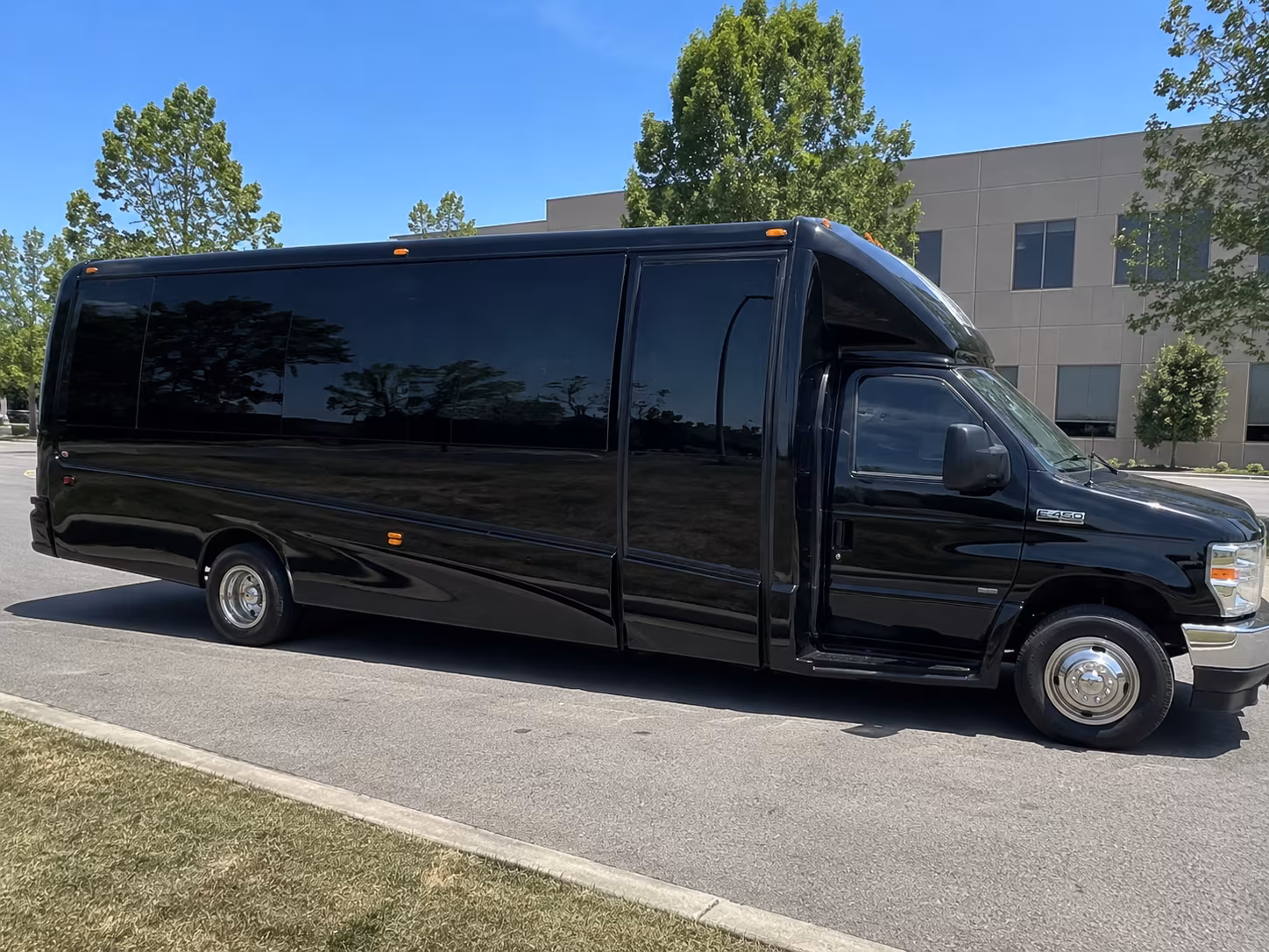 Interior of a party bus rental serving Greensboro