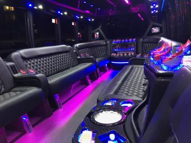 Greensboro 15 Passenger Party Bus Interior