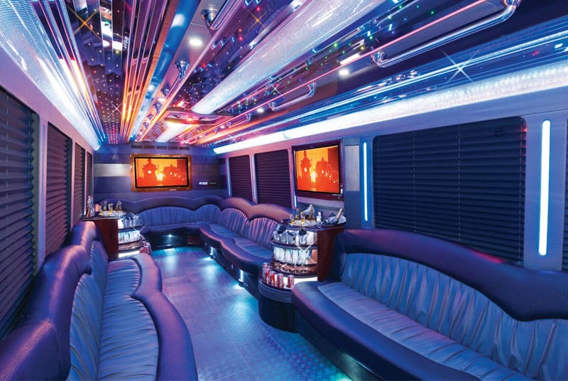 Greensboro 20 Passenger Party Bus Interior