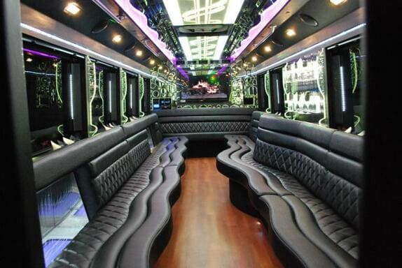 Greensboro 25 Passenger Limo bus Interior