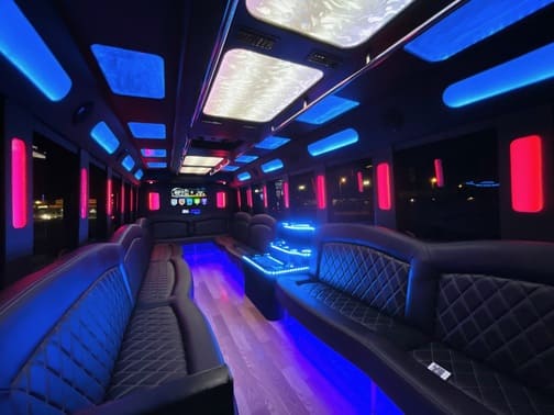 Greensboro 35 Passenger Party Bus Interior