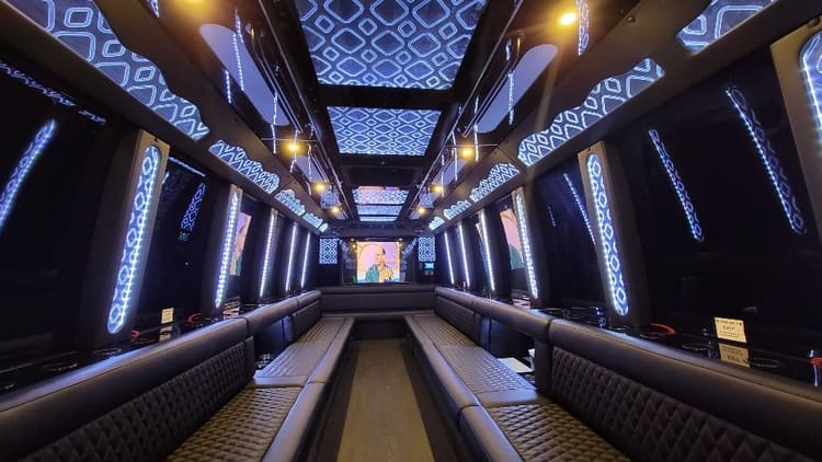 Greensboro 40 Passenger Limo Bus Interior